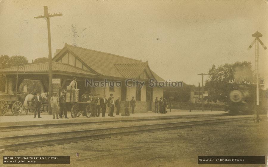 Postcard: Railroad Station, Foxboro, Massachusetts